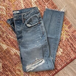 GRLFRND's Karolina High-Rise Skinny Jean with Slit